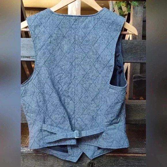 Merona Men's Gray Quilted Cotton Vest | Size Small - Picture 2 of 5